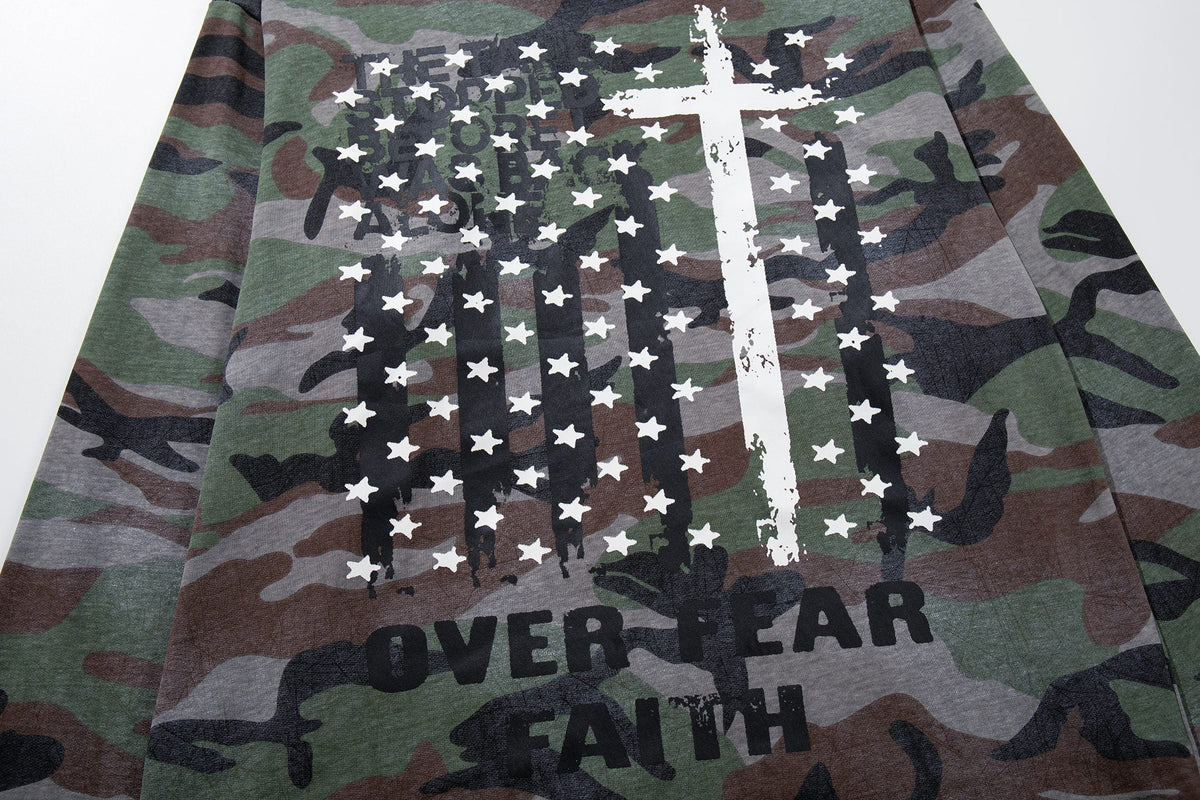 Madxmarx Camo Cross Graphic Long Sleeve Tee