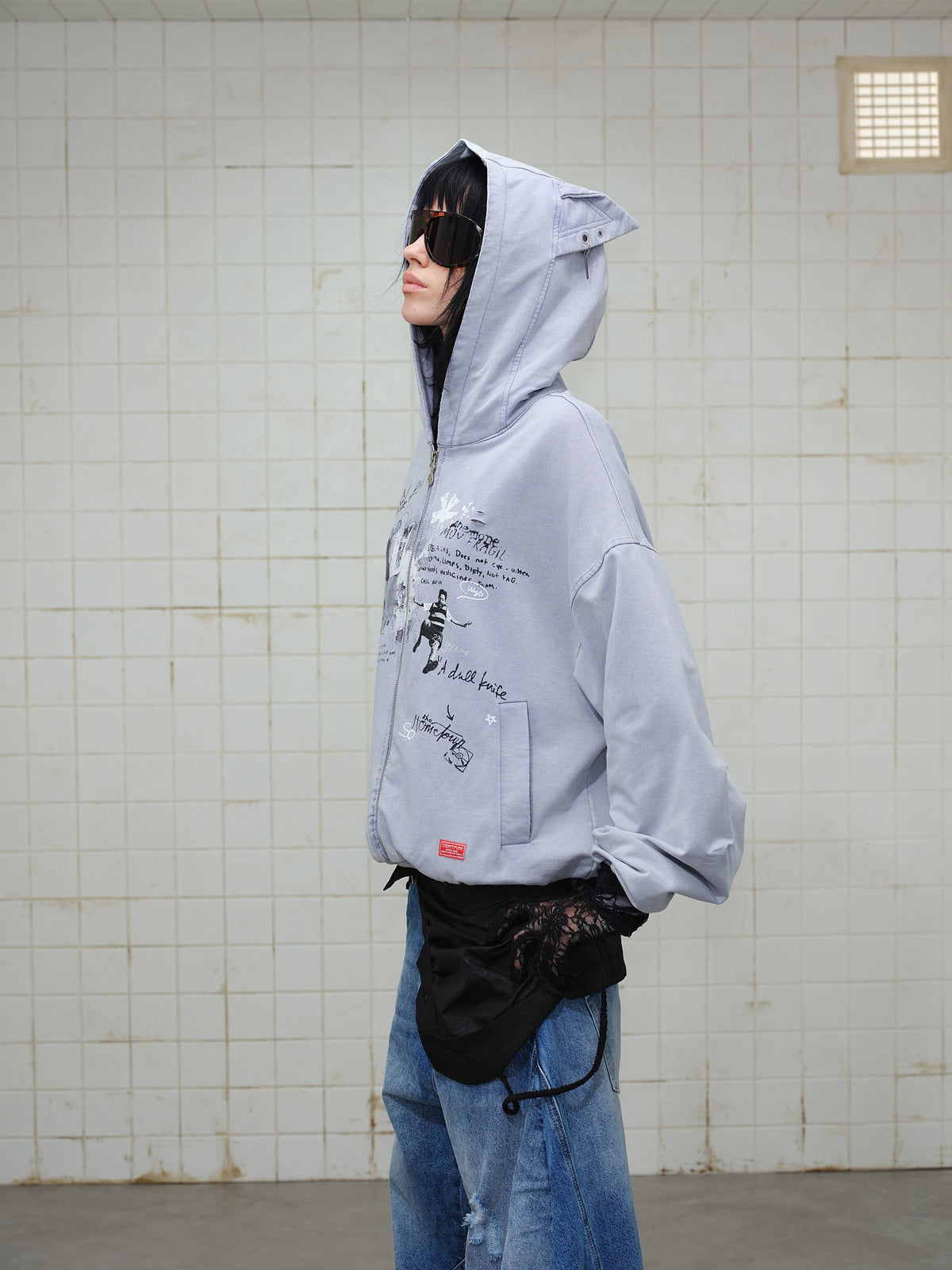 Madxmarx Gradient Graphic Zip Hoodie