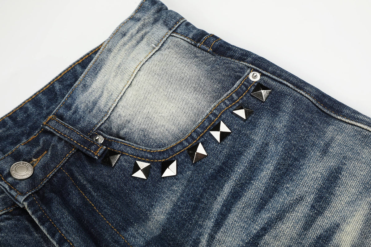 Madxmarx Studded Vintage Wash Jeans