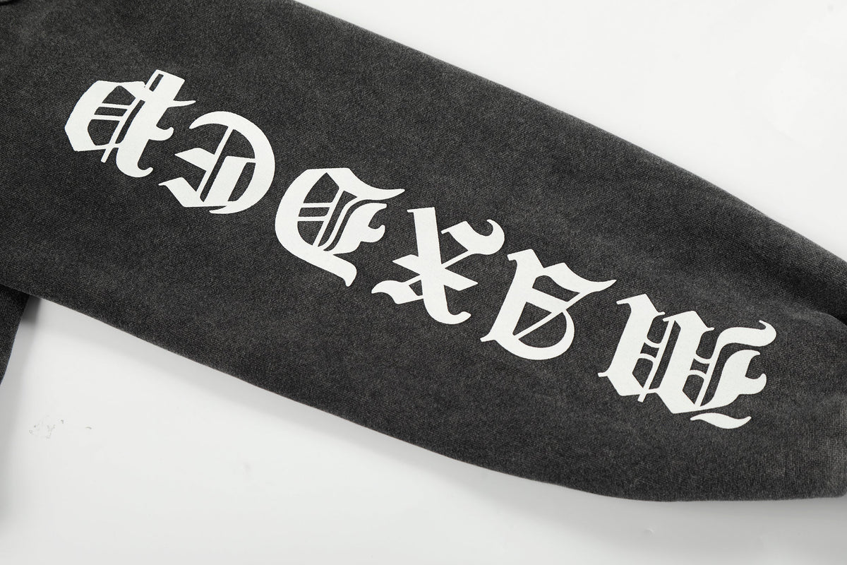 Madxmarx Distressed Graphic Zip Hoodie