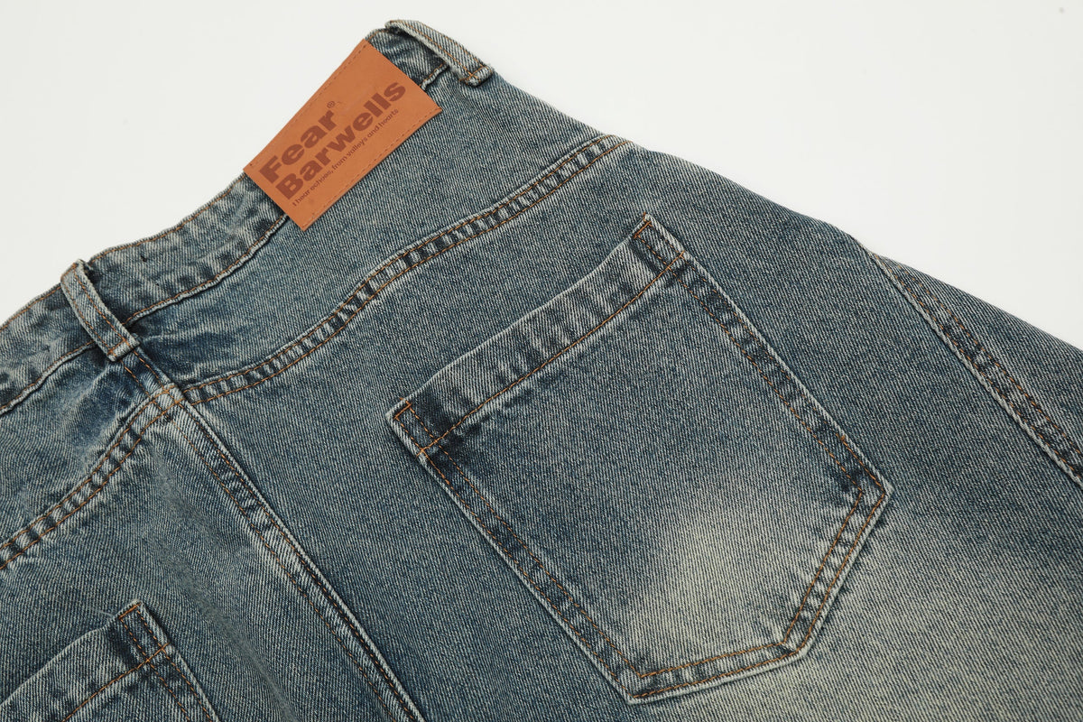 Madxmarx Curved-Panel Balloon Denim Pants