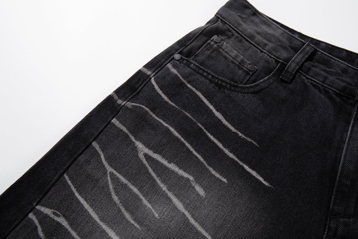 Madxmarx Scratch Fade Wide-Leg Jeans