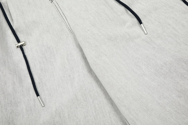 Madxmarx Contrast-Stitch Wide-Leg Denim Pants