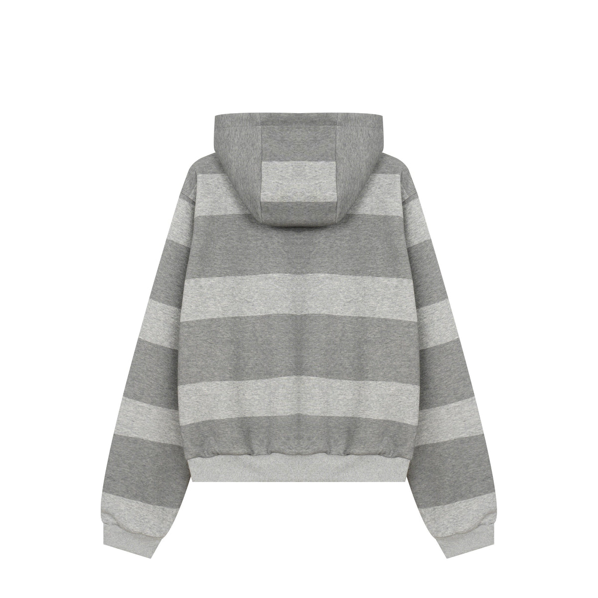 Madxmarx Striped Portrait Zip-Up Hoodie