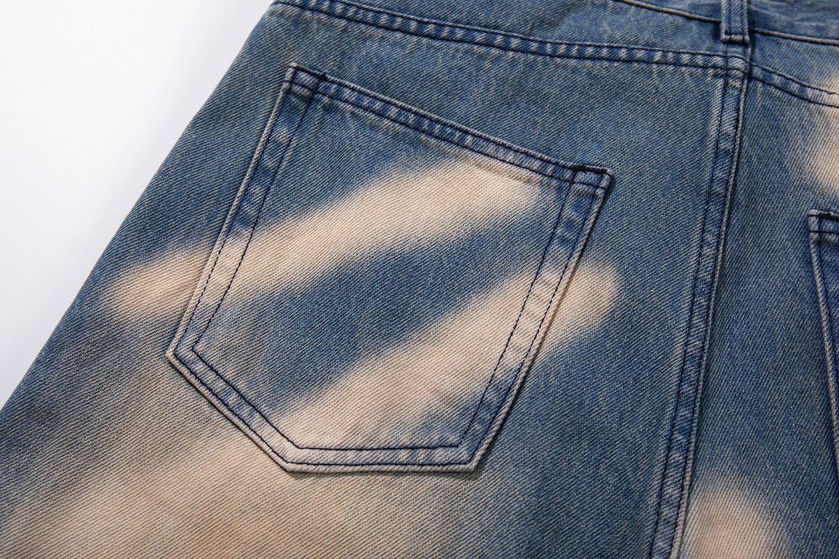 Madxmarx Spray-Fade Graffiti-Jeans mit weitem Bein