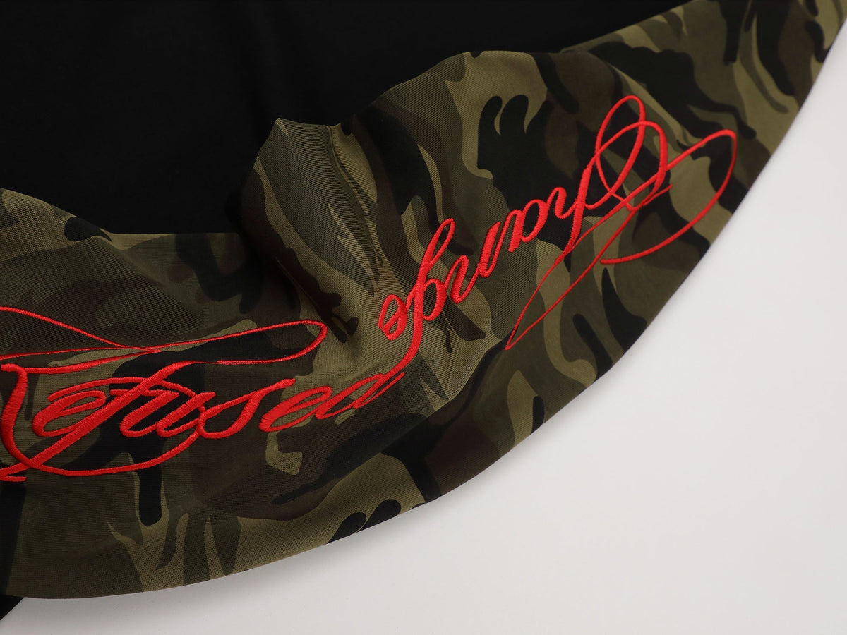 Madxmarx Camo Sleeve Raglan Long Sleeve Tee