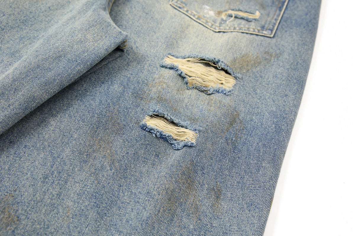 Madxmarx Distressed Vintage Washed Denim Pants