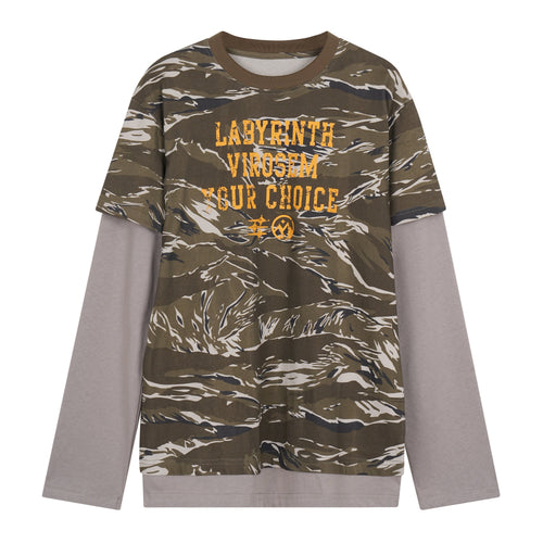 Camiseta de manga larga superpuesta con camuflaje Madxmarx* - M / Camuflaje
