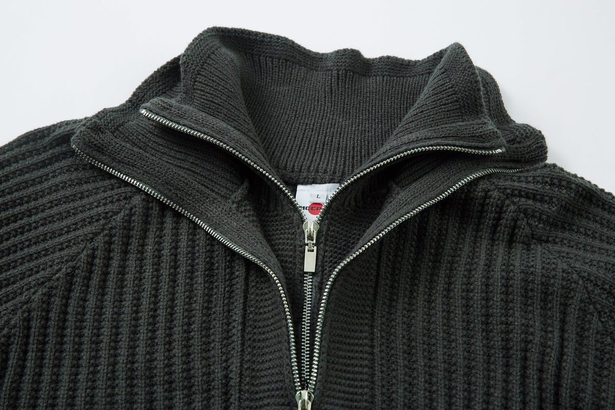 Madxmarx Minimalist Half-Zip Knit Sweater