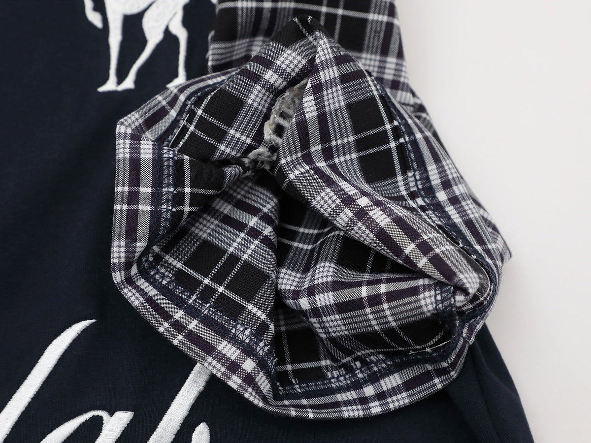 Madxmarx Plaid Sleeve Polo Shirt