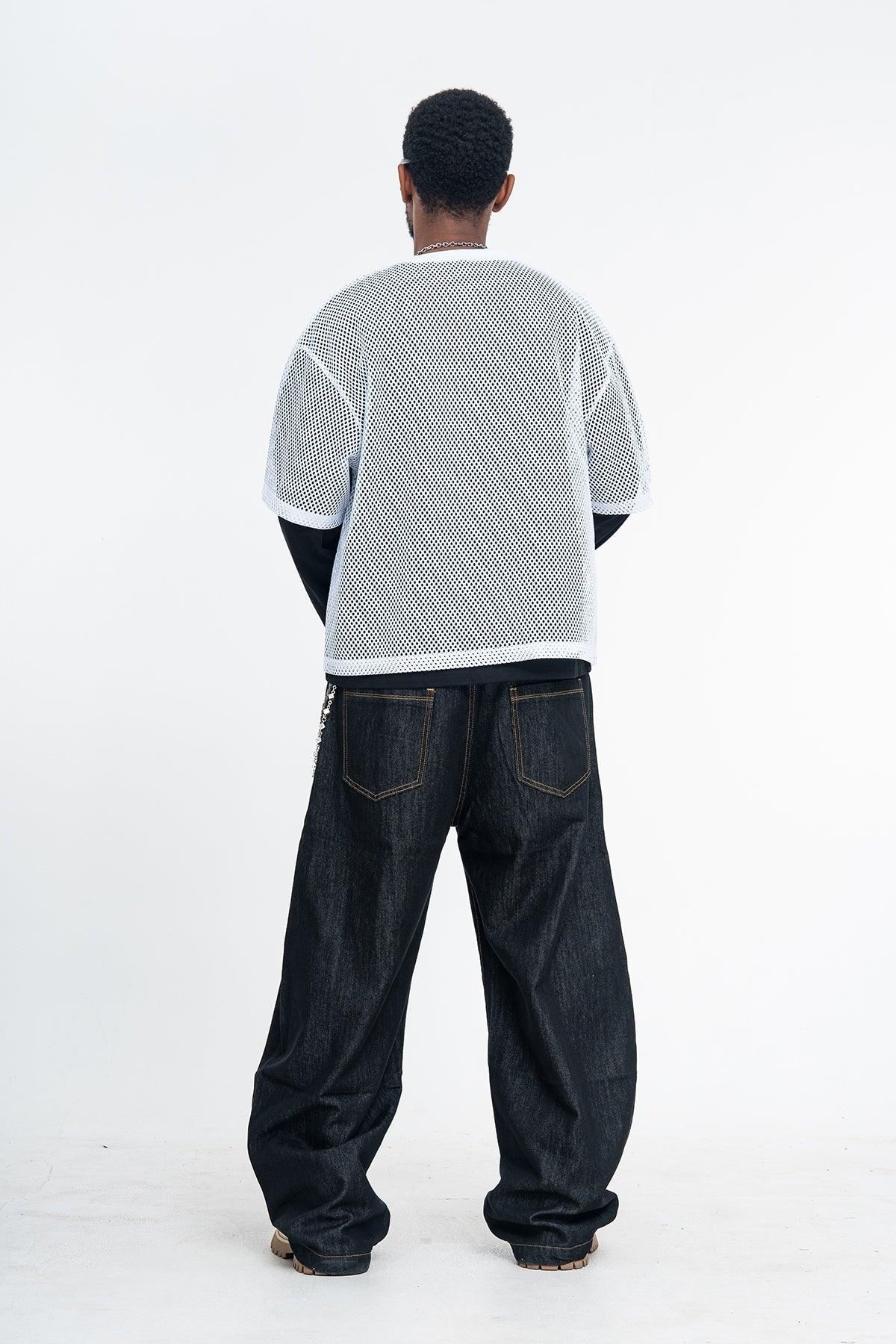 Madxmarx Layered Mesh Graphic Long Sleeve Tee