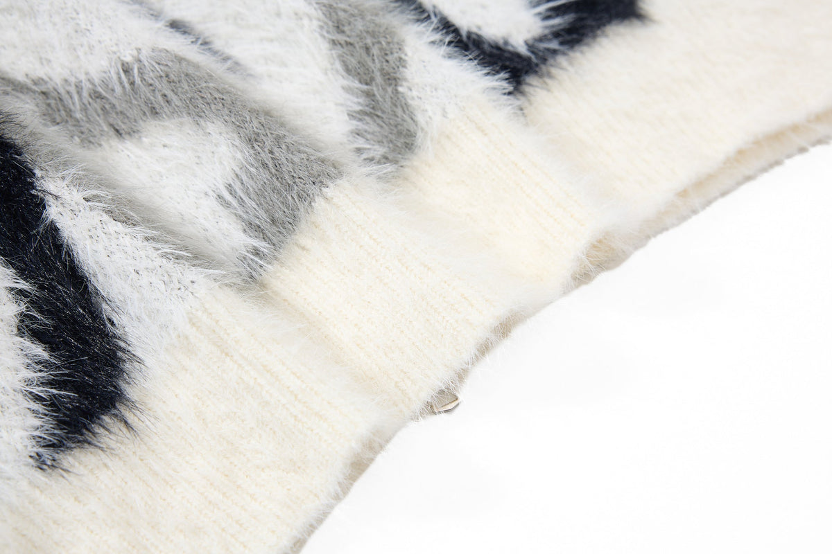 Madxmarx Flame Pattern Fleece Zip Hoodie