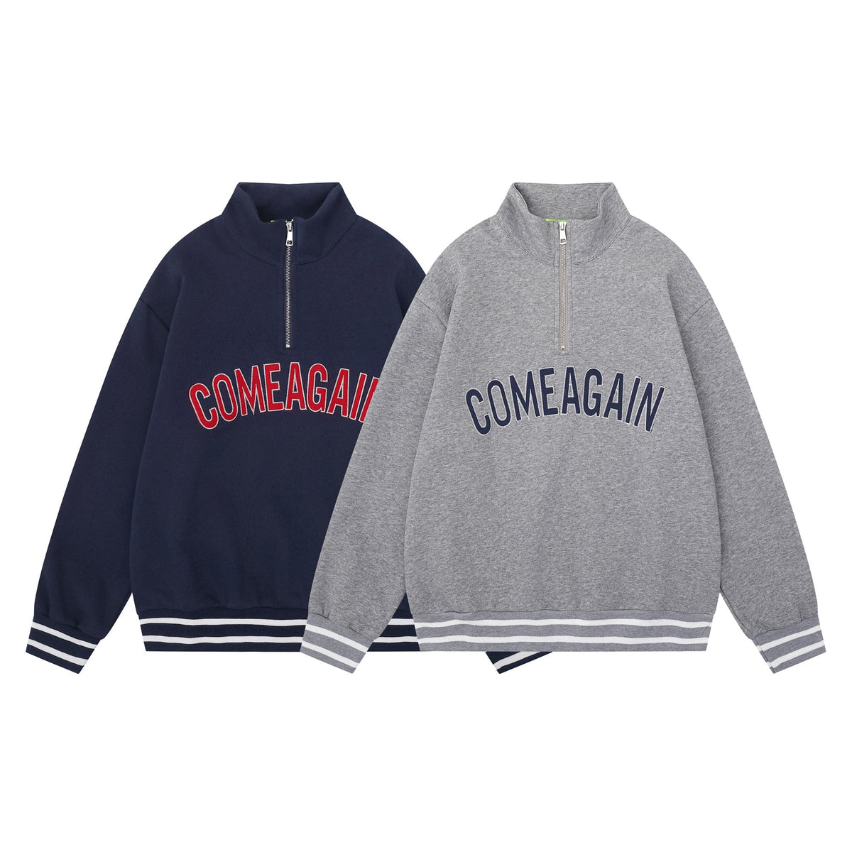 Madxmarx Varsity Zip Mockneck Sweatshirt