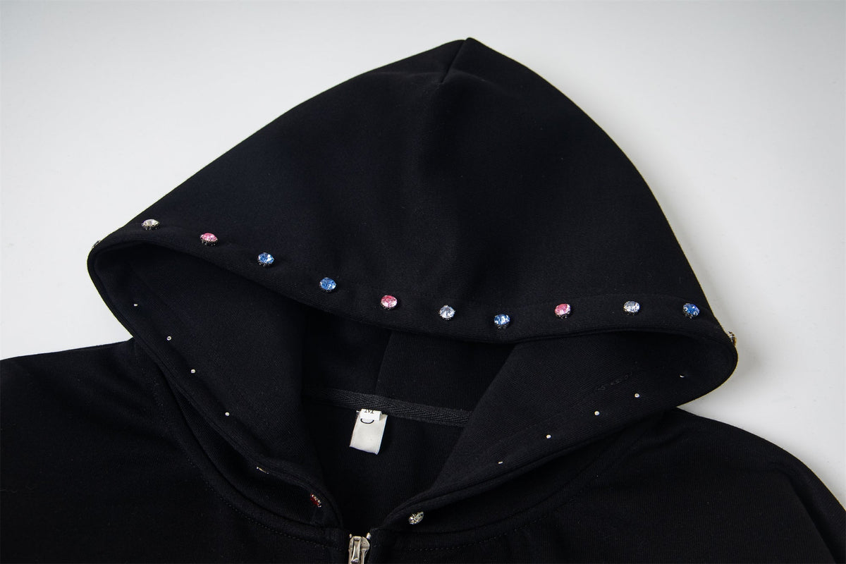 Madxmarx “MAKE” Studded Zip Hoodie