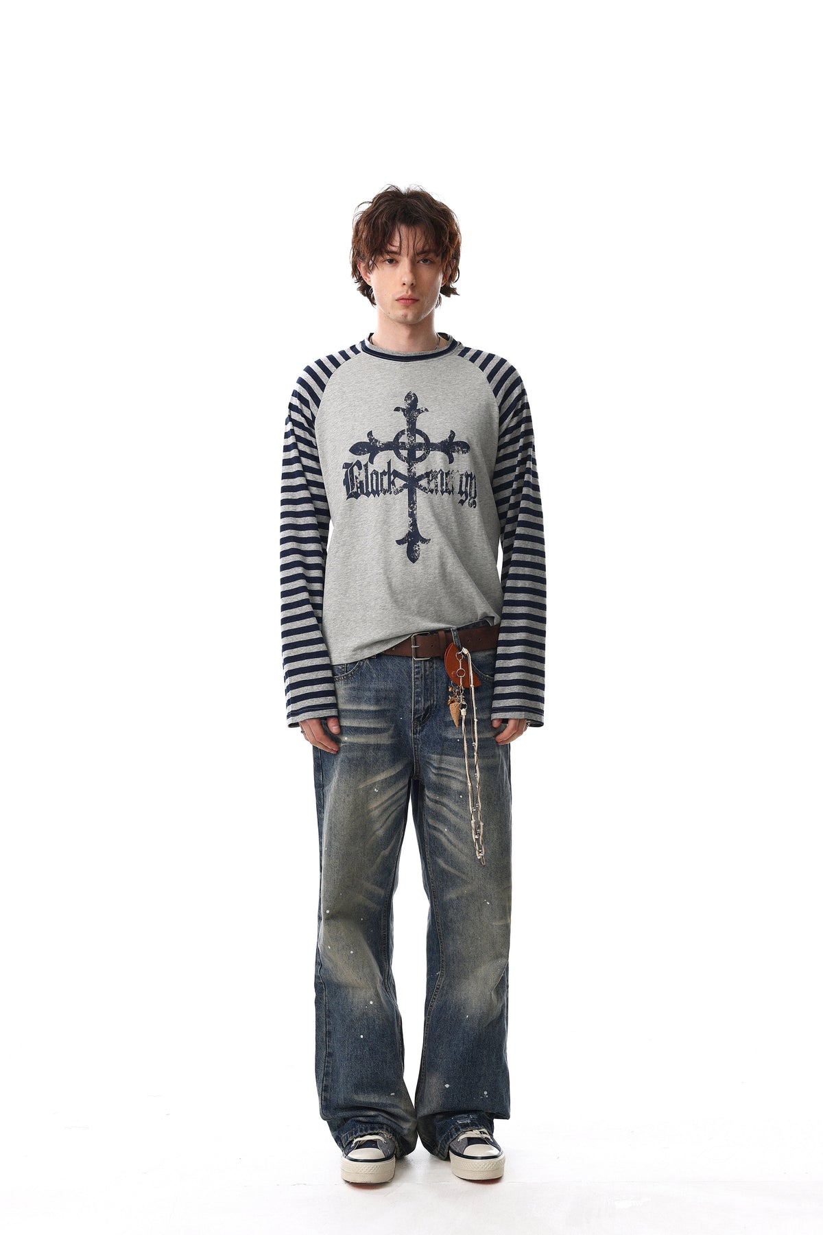 Madxmarx Cross Graphic Raglan Long Sleeve Tee