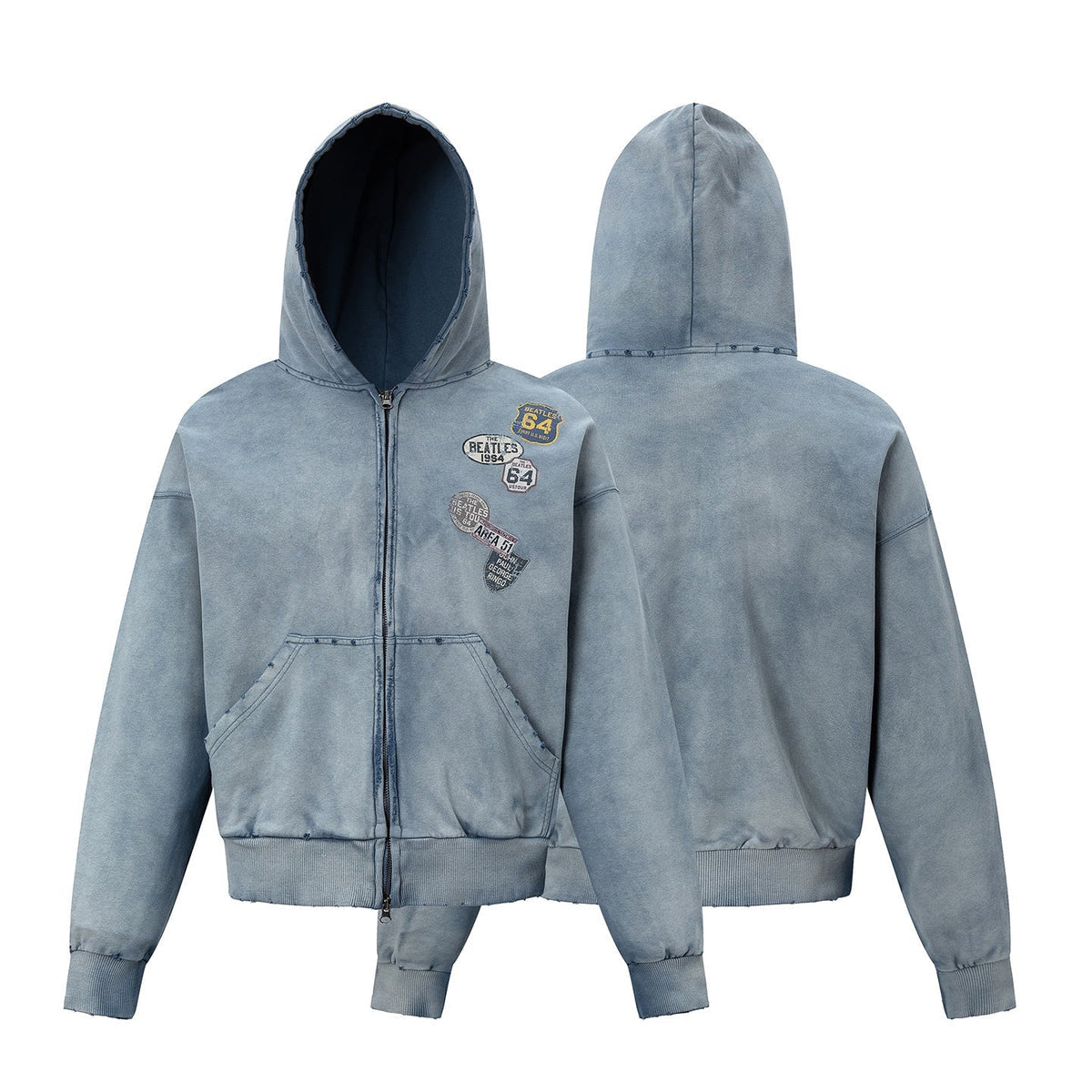 Madxmarx Vintage Patch Zip-Up Hoodie