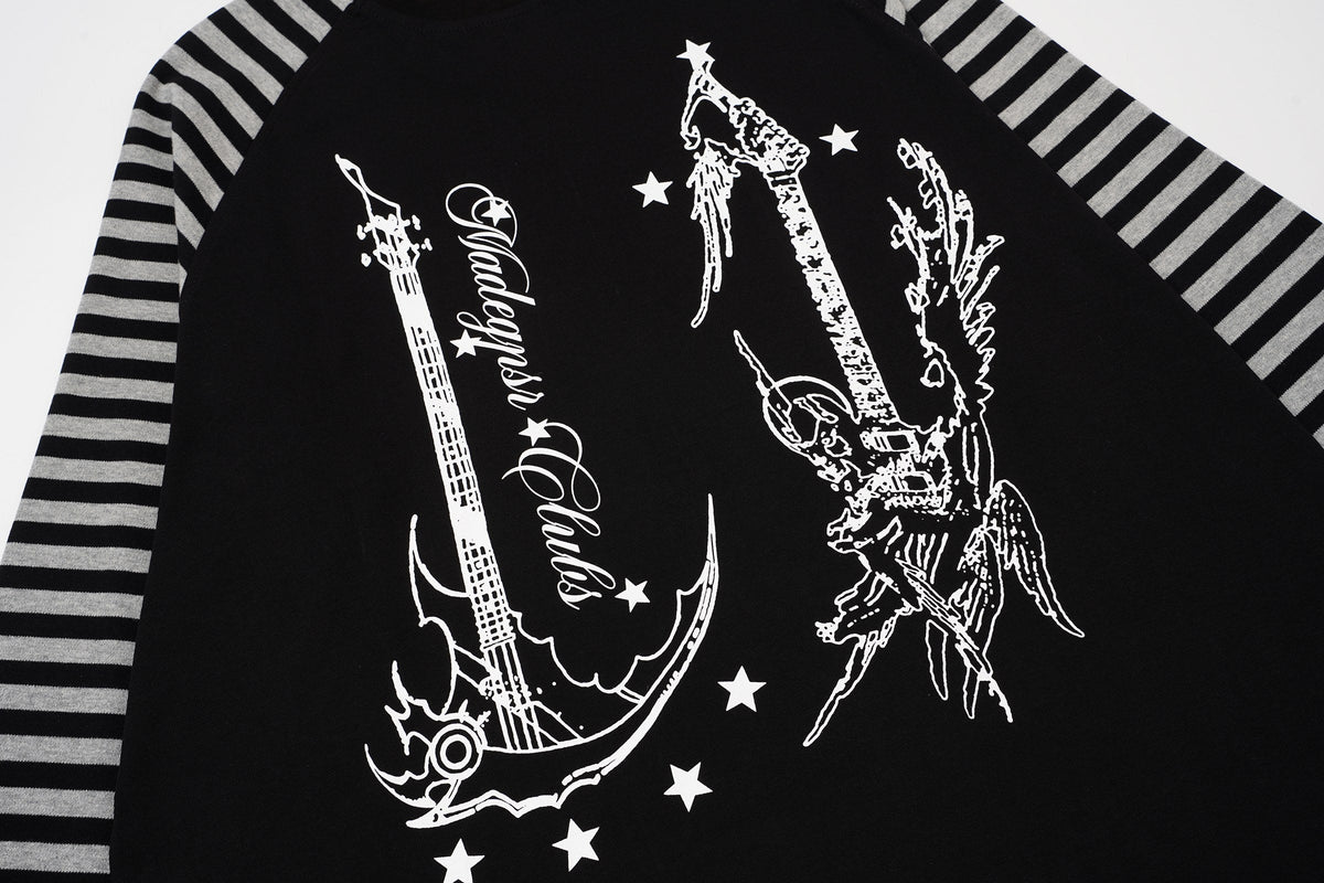 Madxmarx Camo Sleeve Flag Graphic Long Sleeve Tee