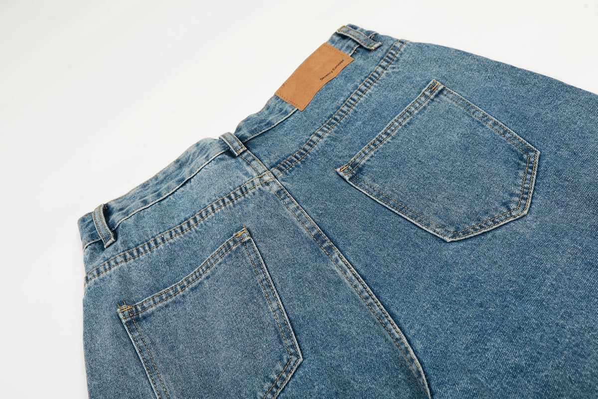 Pantalon large en jean à taille asymétrique Madxmarx