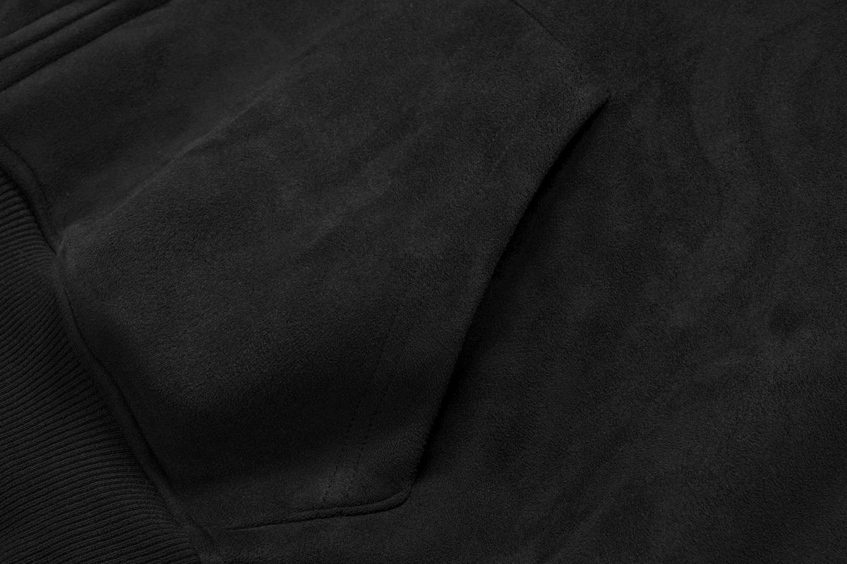 Madxmarx Gothic Embroidered Suede Zip Hoodie