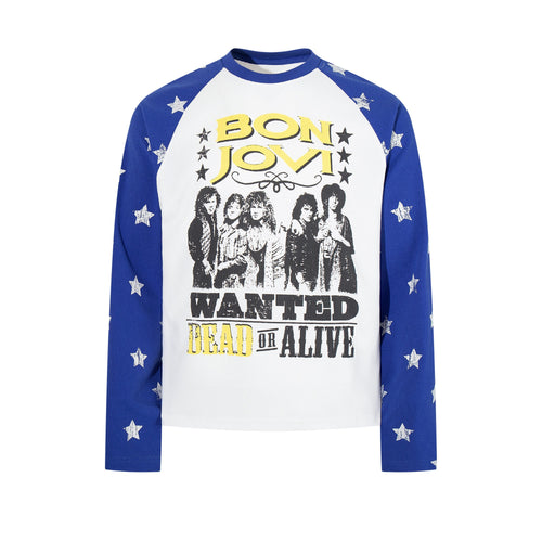 Madxmarx Vintage Raglan Graphic Long Sleeve - M / Blue