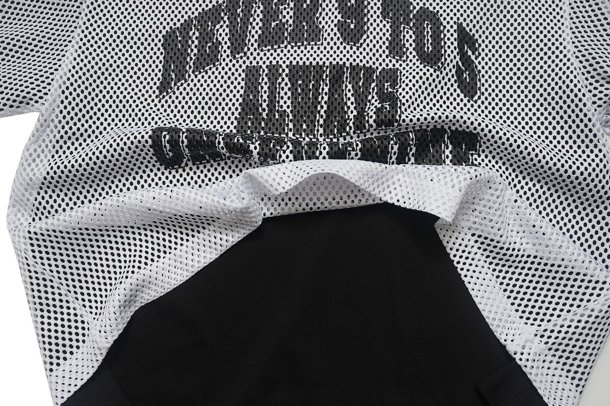 Madxmarx Layered Mesh Graphic Long Sleeve Tee