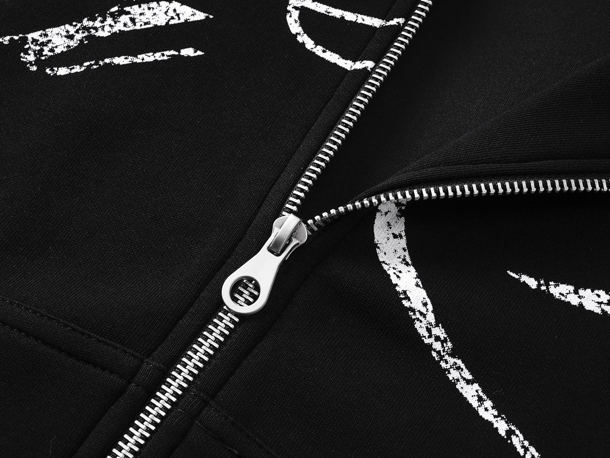 Madxmarx Full-Script Zip Hoodie
