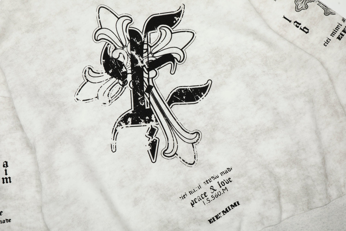Madxmarx Vintage Graphic Zip-Up Hoodie