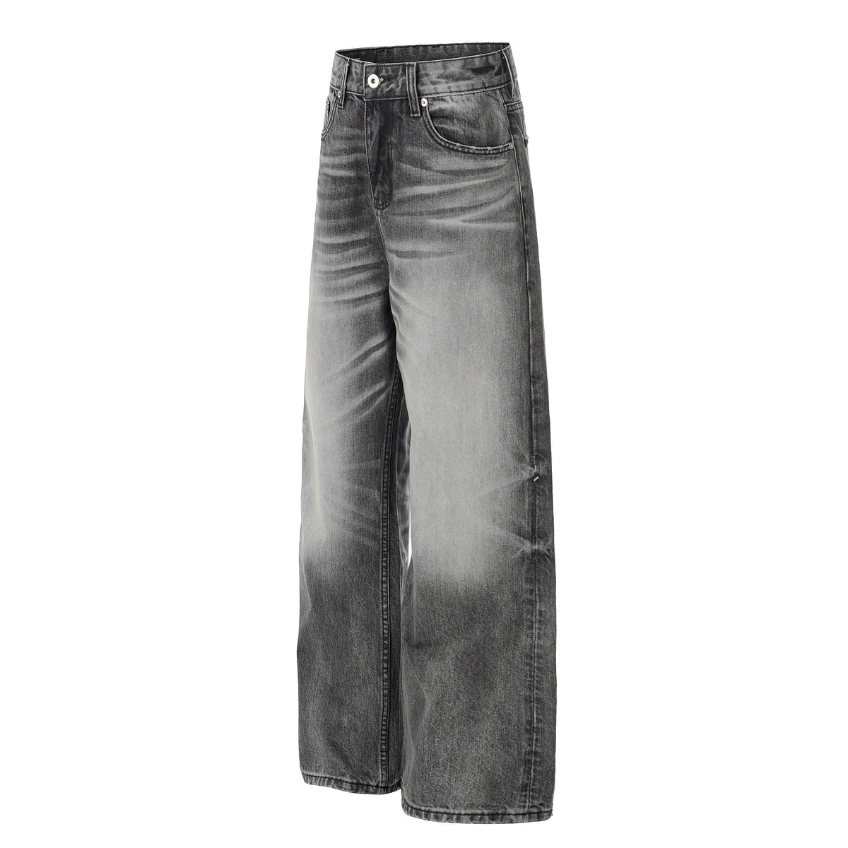 Madxmarx Faded Black Wide-Leg Jeans