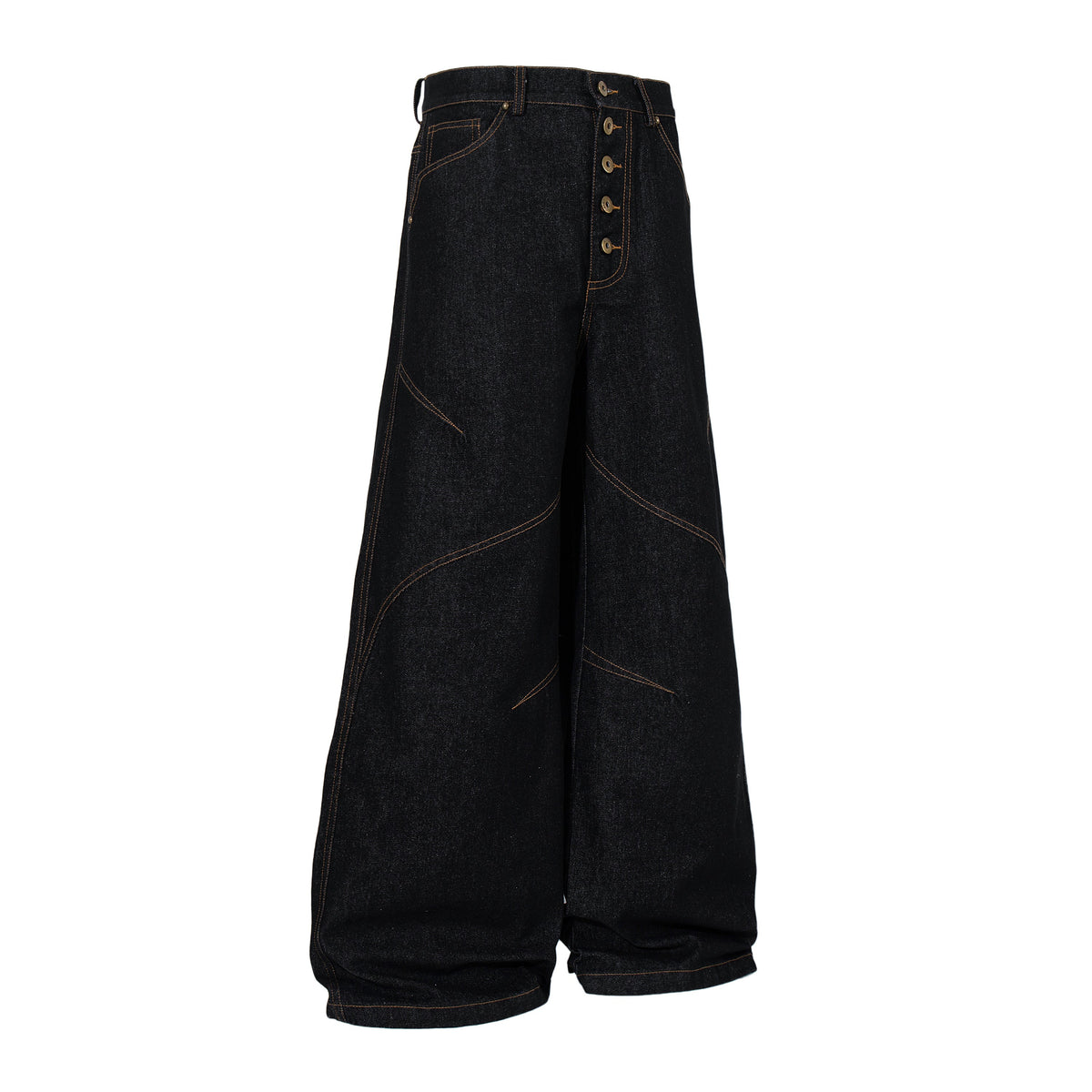 Pantalon en jean large à empiècement incurvé Madxmarx