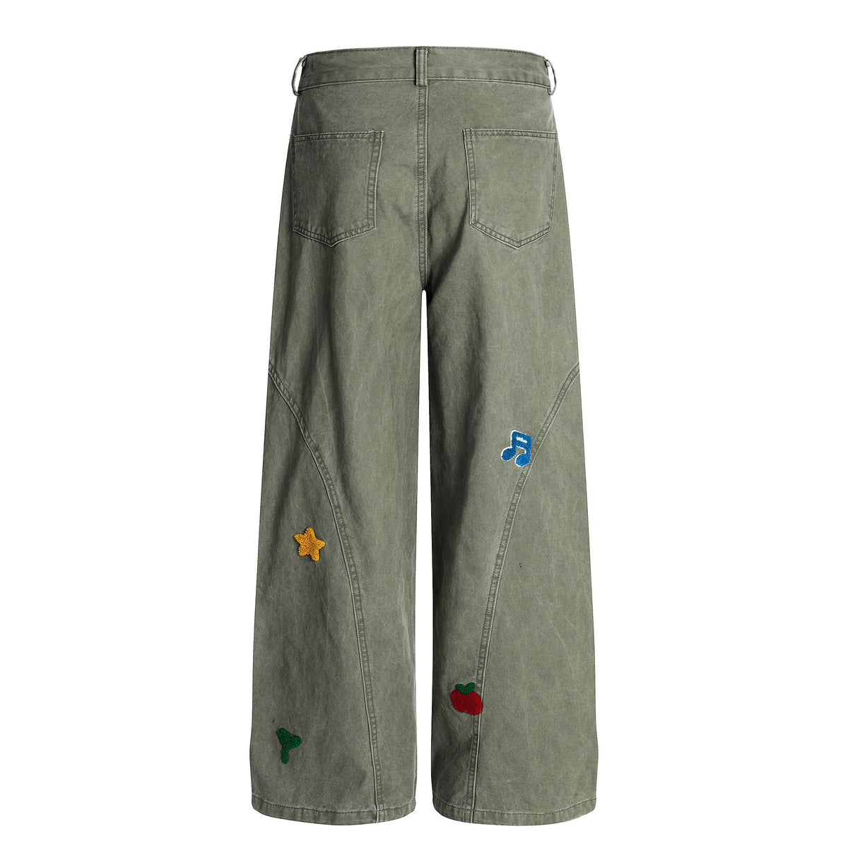 Madxmarx Rainbow Patch Embroidered Pants