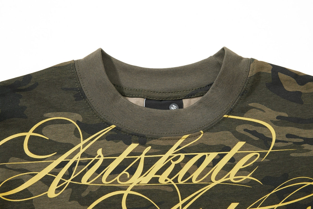 Madxmarx Camo Script Graphic T-Shirt