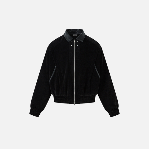 Streetwear Coole, stylische Kunstleder-Kragenjacke - Schwarz / XL