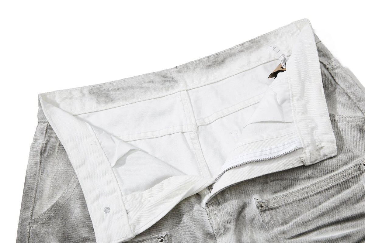 Madxmarx Washed Utility Flare Denim Jeans