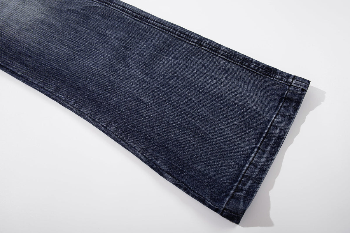 Madxmarx Cracked-Wash Wide-Leg Denim