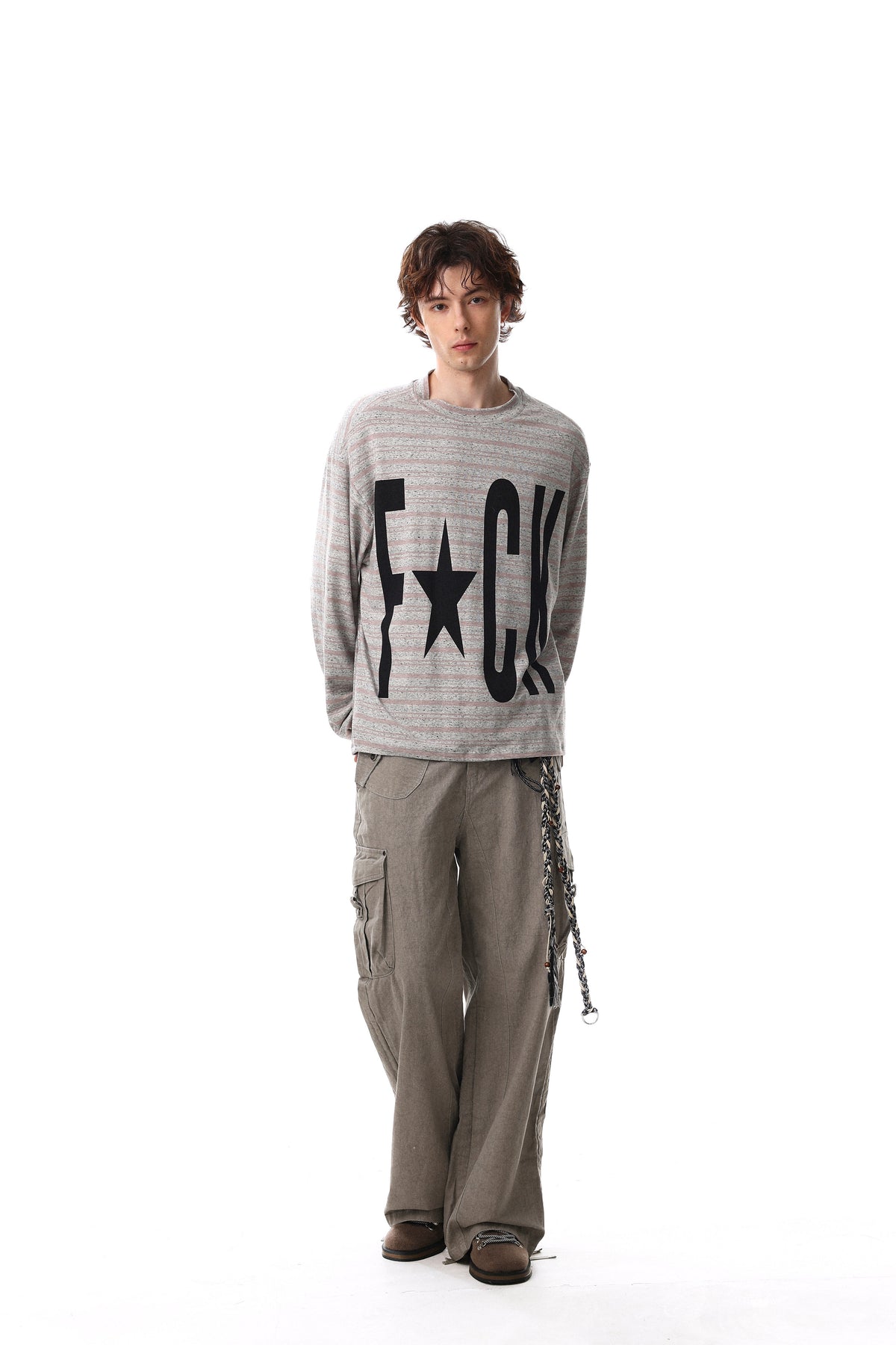 Madxmarx Graphic Striped Long Sleeve Tee