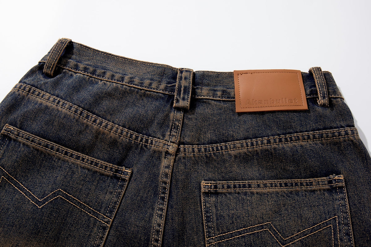 Madxmarx Sand-Fade Utility Wide-Leg Jeans