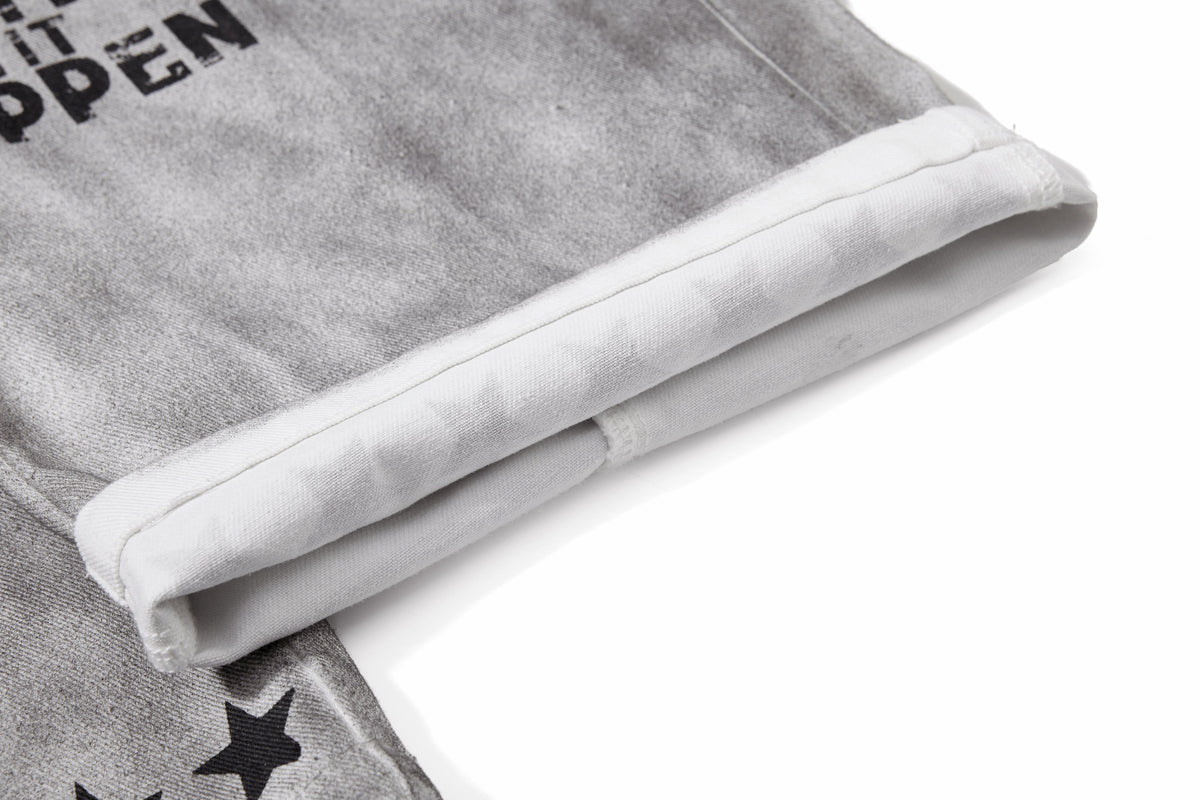 Pantalon large délavé à motif graphique Madxmarx