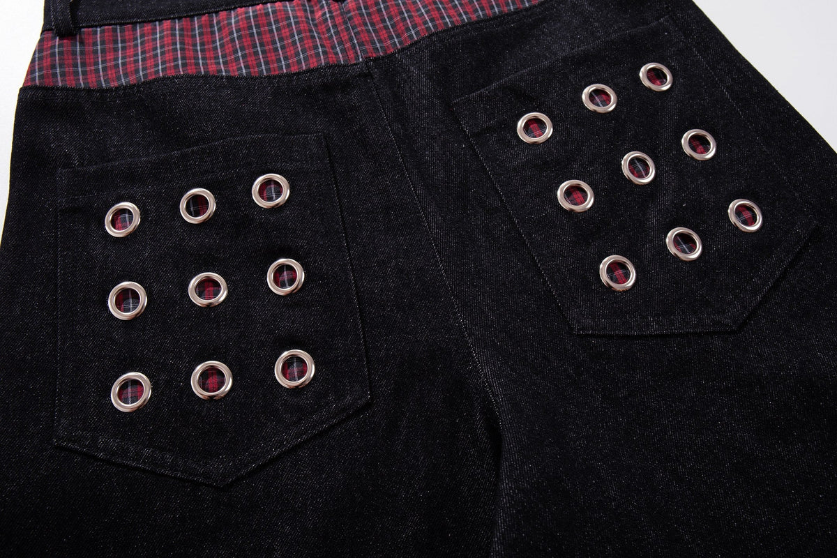 Madxmarx Eyelet Wide-Leg Jeans