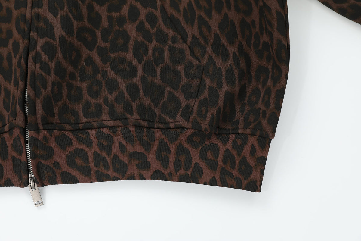 Madxmarx Leopard Crest Zip Hoodie