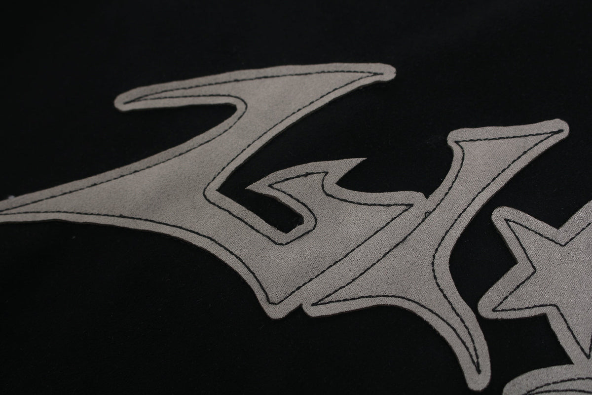 Madxmarx Contrast Panel Gothic Graphic Long Sleeve Tee