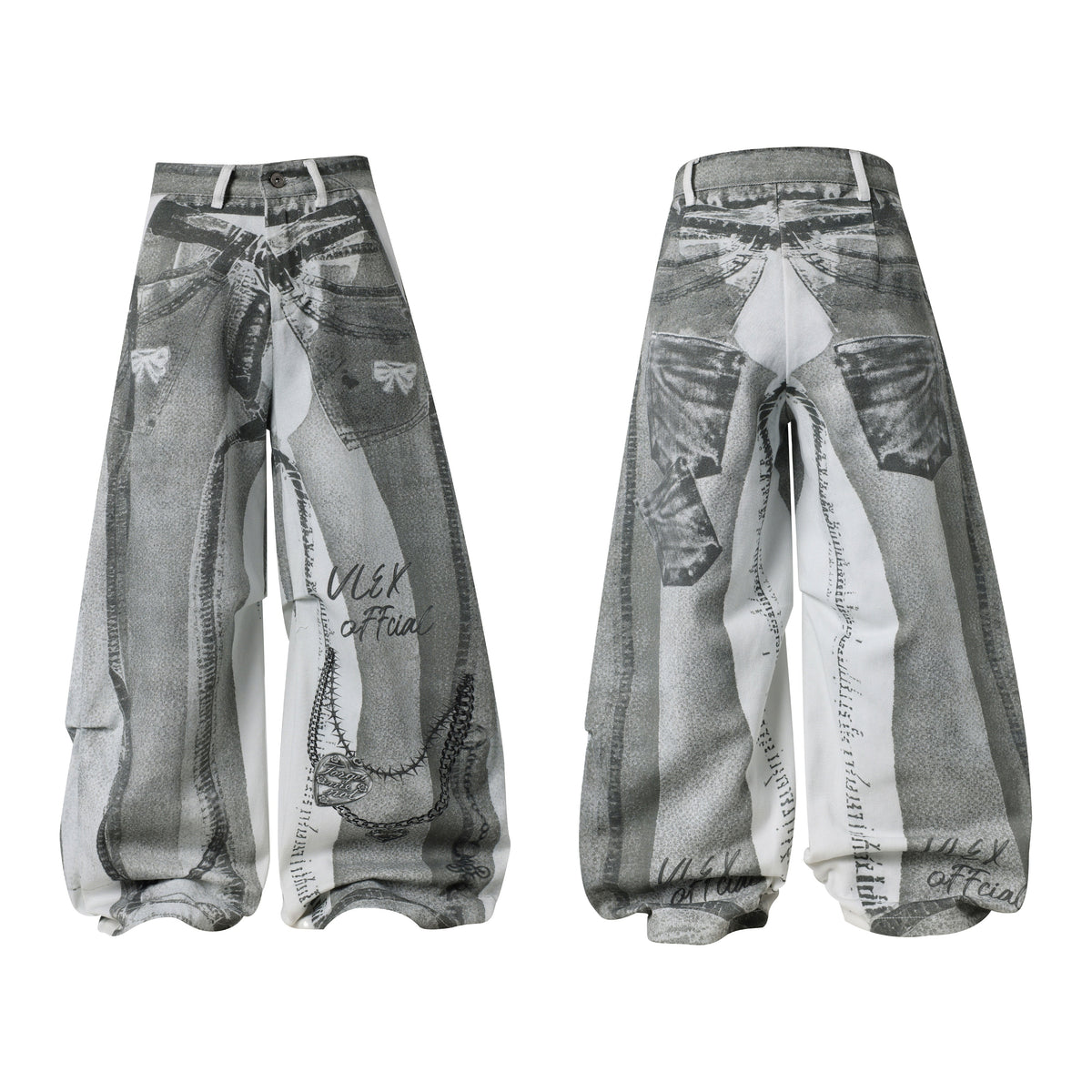 Madxmarx Graphic-Panel-Hose mit weitem Bein