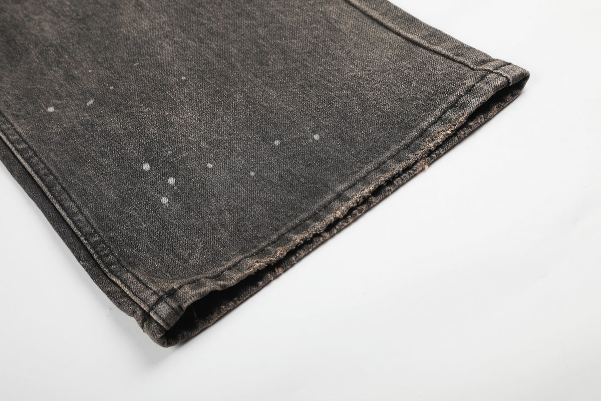 Madxmarx Rhinestone Washed Wide-Leg Jeans
