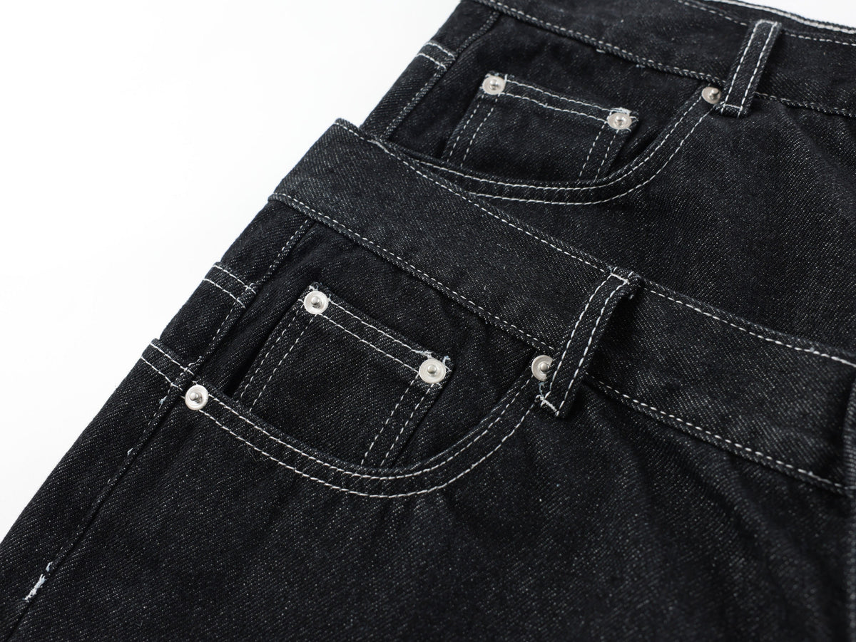 Pantalon utilitaire en jean à double taille Madxmarx