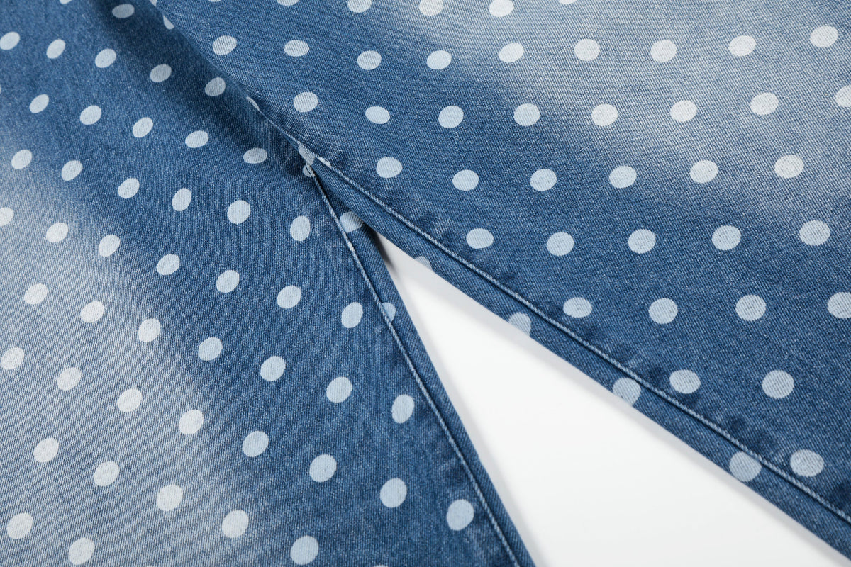 Madxmarx Jeans aus gewaschenem Denim mit Punkten