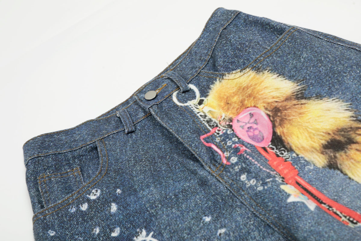 Madxmarx Gemstone Patch Wide-Leg Jeans