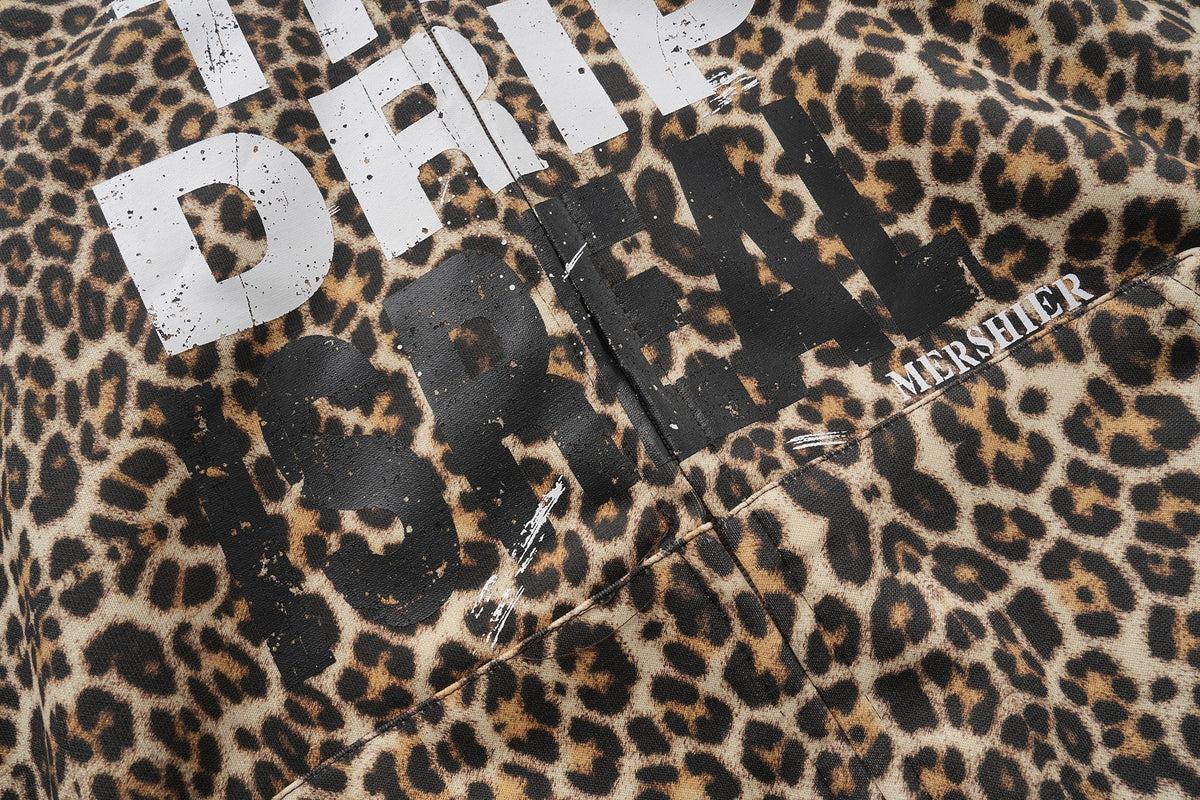 Madxmarx Leopard Graphic Zip-Up Hoodie