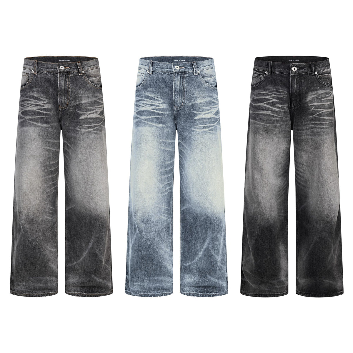 Madxmarx Vintage Faded Wide-Leg Jeans