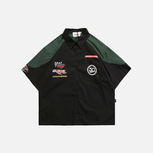 Retro gefrituurd shirt - Zwart / M