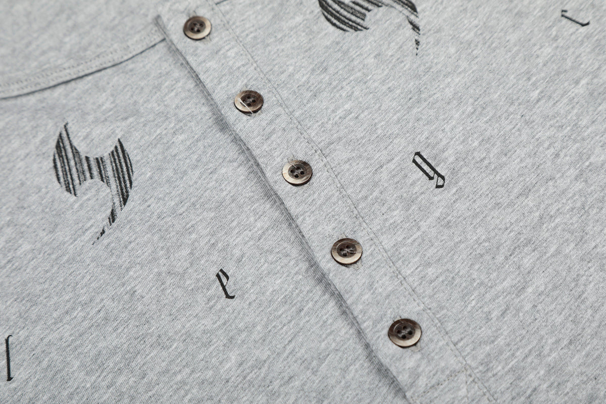 Madxmarx Graphic Henley Long Sleeve Tee