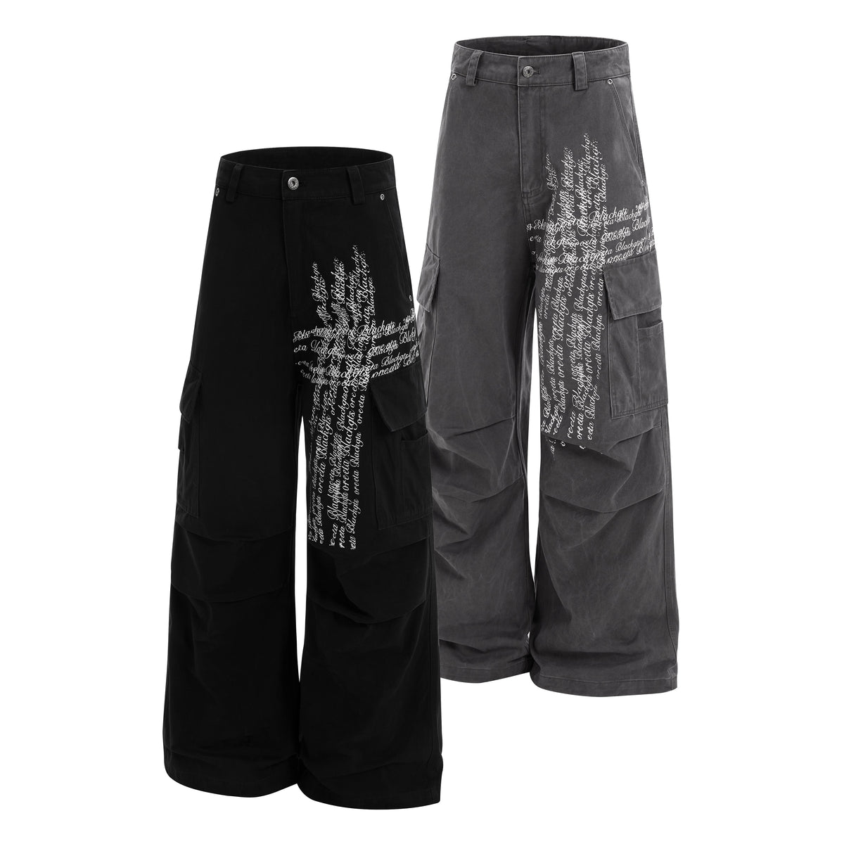 Madxmarx Cross Lettering Cargo Pants